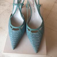 Décolleté in pitone azzurro