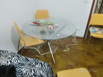 Tavolo tondo in cristallo