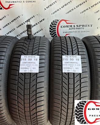 4 PNEUMATICI 215/50 R18 CONTINENTAL INVERNALI KM0