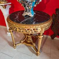 Tavolino da centro stile barocco con marmo nero