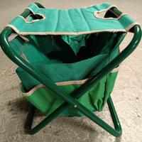 Seggiolino in metallo e tela pieghevole