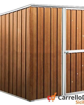 Box da giardino lamiera 175x185cm 2,92mq fin legno