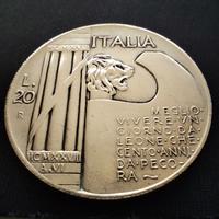 20 LIRE Argento Baffone 1928