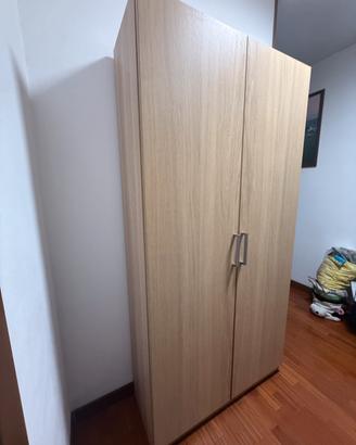 Armadio PAX IKEA rovere con ripiani scarpiera