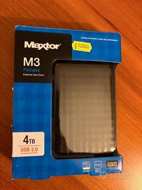 Maxtor M3 Portable 4TB Hard Disk Esterno NUOVO!