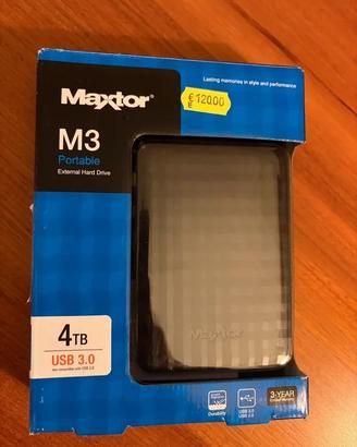 Maxtor M3 Portable 4TB Hard Disk Esterno NUOVO!