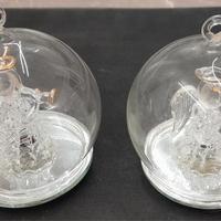 Sfere  in vetro con angelo in filigrana di vetro 