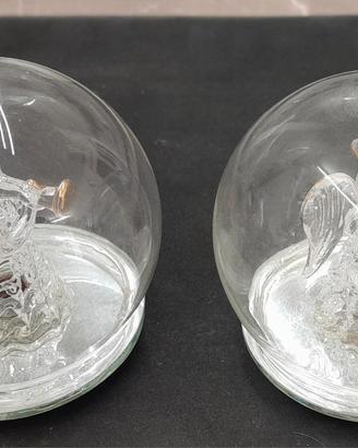 Sfere  in vetro con angelo in filigrana di vetro 