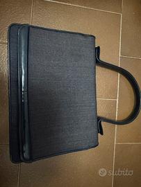 Borsa vintage blu a mano strutturata-Stile anni 50