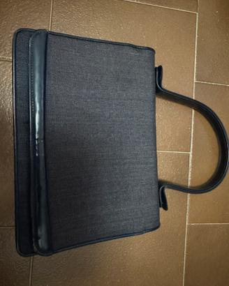 Borsa vintage blu a mano strutturata-Stile anni 50