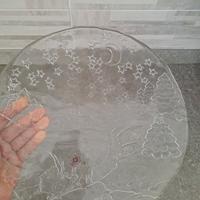 Piatto in vetro vintage con disegno natalizio