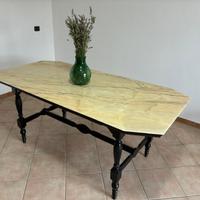 Tavolo vintage anni 50/60 con piano in marmo