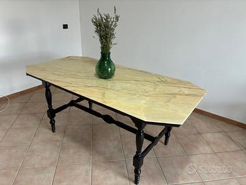 Tavolo vintage anni 50/60 con piano in marmo