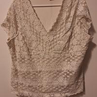 maglia in pizzo bianco 