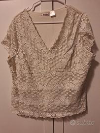 maglia in pizzo bianco 
