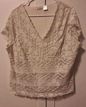 maglia in pizzo bianco 