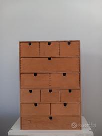mini cassettiere in legno