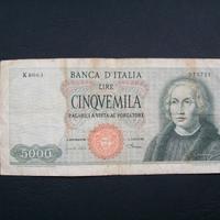 Banconota 5000 lire Colombo 1968 1° tipo