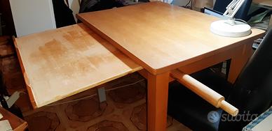 Tavolo cucina legno massicio con ripiano x impasto