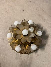 Plafoniera vintage floreale anni ’70/’80 – 7 luci