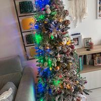 Albero di Natale slim innevato h 2,10