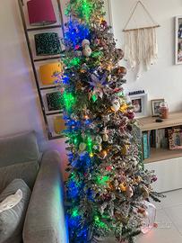 Albero di Natale slim innevato h 2,10