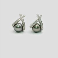 Orecchini BRAD oro 18 kt perle tahiti e diamanti