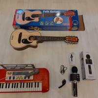 Chitarra e Tastiera Bontempi e Microfono/effetti