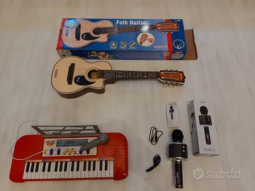 Chitarra e Tastiera Bontempi e Microfono/effetti
