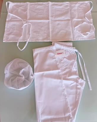 Set divisa  donna  pantalone S grembiule cuffia