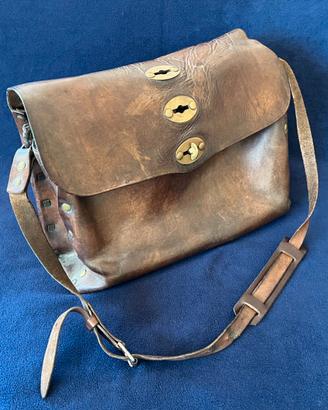 ORIGINALE BORSA DA POSTINO IN CUOIO PELLE  ANNI 60