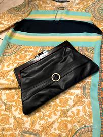 Borsa a mano pochette blu-Vera Pelle alta qualità