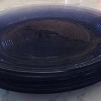 Set di 6 sottopiatti in vetro colore viola chiaro