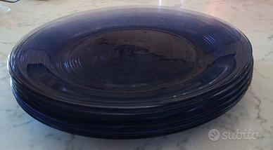 Set di 6 sottopiatti in vetro colore viola chiaro