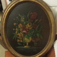 Antico quadro olio su tela fine 800