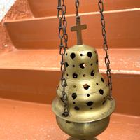 Turibolo Incensiere Antico Ottone 1800