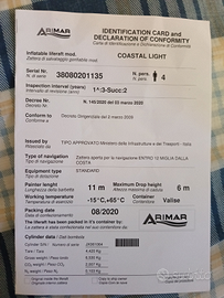 Zattera salvataggio 4 persone ARIMAR