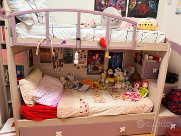 Letto a castello con scale con lettonestraibile