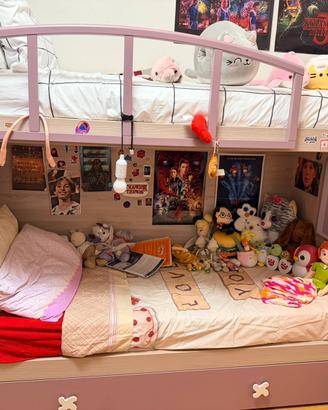 Letto a castello con scale con lettonestraibile