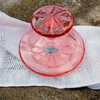 Flacone cristallo Bohemia rosaline  Art Deco