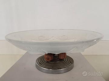 Alzata Decò in vetro, legno e metallo