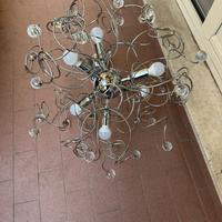 Lampadario moderno cromato con sfere