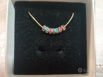 Collana con perline distanziatori di strass