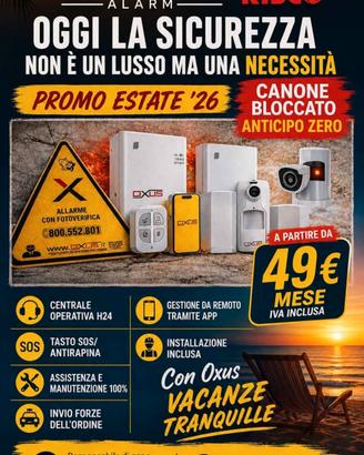 impianto di allarme Risco collegato Centrale opera