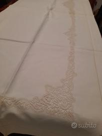 Lenzuolo matrimoniale lino con pizzo al tombolo