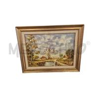 QUADRO OLIO SU TELA A FIRMA GARRONE MONTAGNE FIUME