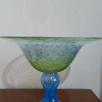 Alzata vetro blu verde