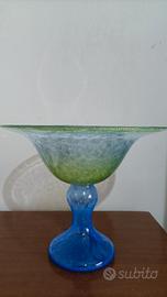 Alzata vetro blu verde