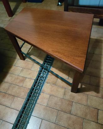 tavolino vintage in legno e ferro battuto