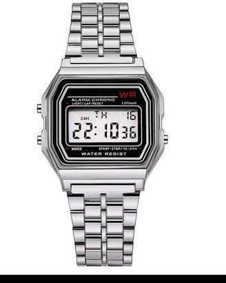 Orologio vintage stile Casio argento